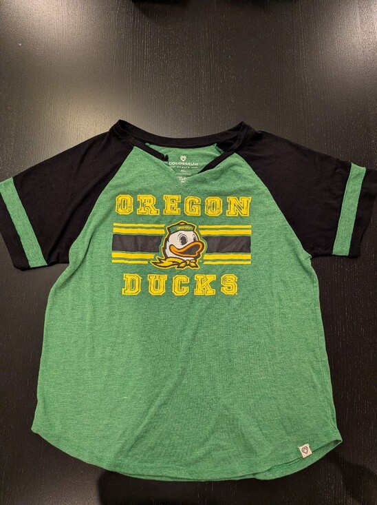 Colosseum Tops - Colosseum Oregon Ducks Green and Black Raglan Tee